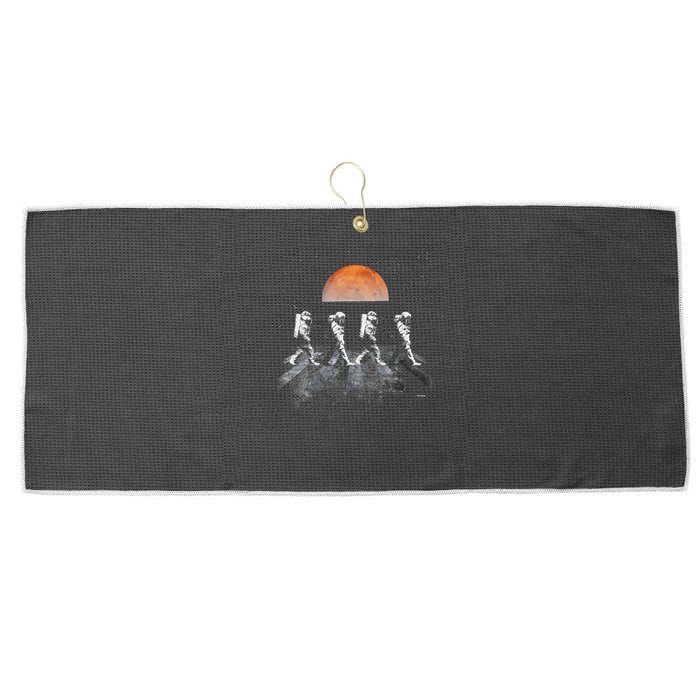 Astronauts In Walking In Space Occupy Mars Large Microfiber Waffle Golf Towel