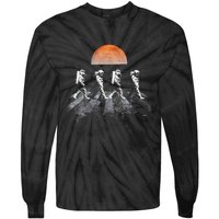 Astronauts In Walking In Space Occupy Mars Tie-Dye Long Sleeve Shirt