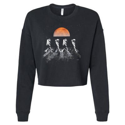 Astronauts In Walking In Space Occupy Mars Cropped Pullover Crew