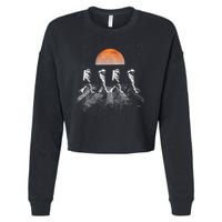 Astronauts In Walking In Space Occupy Mars Cropped Pullover Crew