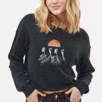 Astronauts In Walking In Space Occupy Mars Cropped Pullover Crew