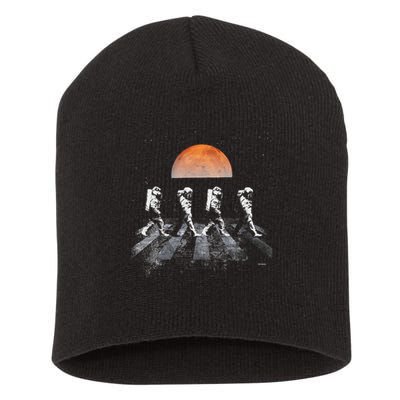 Astronauts In Walking In Space Occupy Mars Short Acrylic Beanie