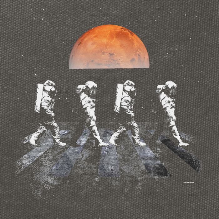 Astronauts In Walking In Space Occupy Mars Cotton Canvas Backpack
