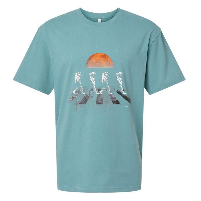 Astronauts In Walking In Space Occupy Mars Sueded Cloud Jersey T-Shirt