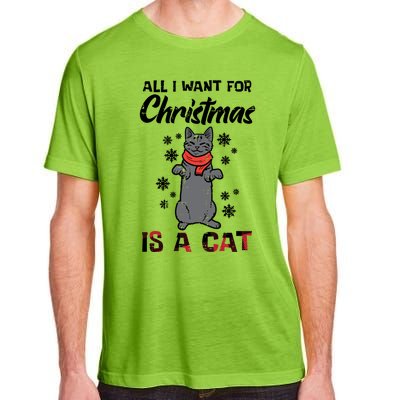 All I Want For Christmas Is Cat Xmas Meaningful Gift Adult ChromaSoft Performance T-Shirt