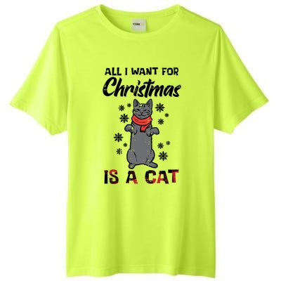 All I Want For Christmas Is Cat Xmas Meaningful Gift Tall Fusion ChromaSoft Performance T-Shirt