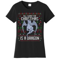 All I Want For Christmas Is A Dragon Ugly Xmas Sweater Women's T-Shirt