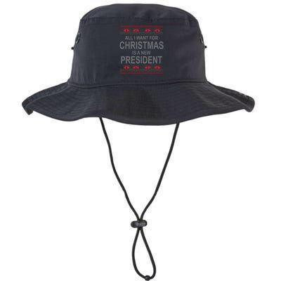 All I Want For Christmas Is A New President Ugly Christmas Legacy Cool Fit Booney Bucket Hat