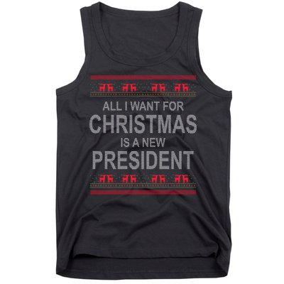 All I Want For Christmas Is A New President Ugly Christmas Tank Top