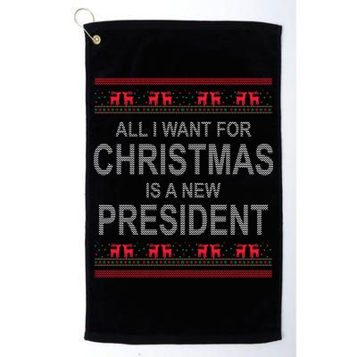 All I Want For Christmas Is A New President Ugly Christmas Golf Towel