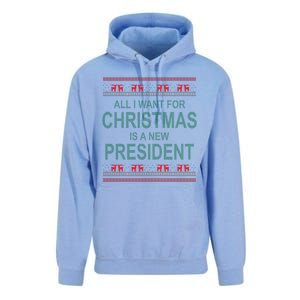 All I Want For Christmas Is A New President Ugly Christmas Unisex Surf Hoodie