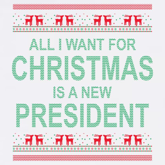 All I Want For Christmas Is A New President Ugly Christmas Garment-Dyed Sweatshirt