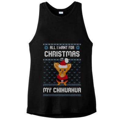 All I Want For Christmas Is Chihuahua Ugly Christmas Sweater Great Gift Ladies PosiCharge Tri-Blend Wicking Tank