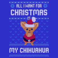 All I Want For Christmas Is Chihuahua Ugly Christmas Sweater Great Gift 16 in Basic Backpack