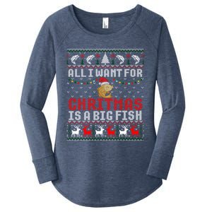 All I Want For Christmas Is A Big Fish Fishing Ugly Great Gift Women's Perfect Tri Tunic Long Sleeve Shirt