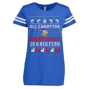 All I Want For Christmas Is A Big Fish Fishing Ugly Great Gift Enza Ladies Jersey Football T-Shirt