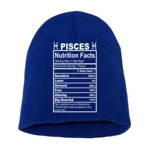 Appreciation Ideas With Pisces Nutrition Facts Funny Gift Short Acrylic Beanie