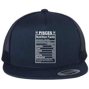 Appreciation Ideas With Pisces Nutrition Facts Funny Gift Flat Bill Trucker Hat