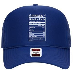 Appreciation Ideas With Pisces Nutrition Facts Funny Gift High Crown Mesh Back Trucker Hat