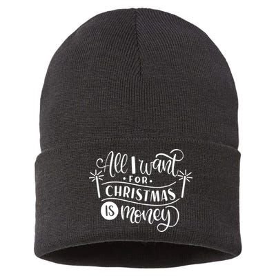 All I Want For Christmas Is Money Funny Sustainable Knit Beanie