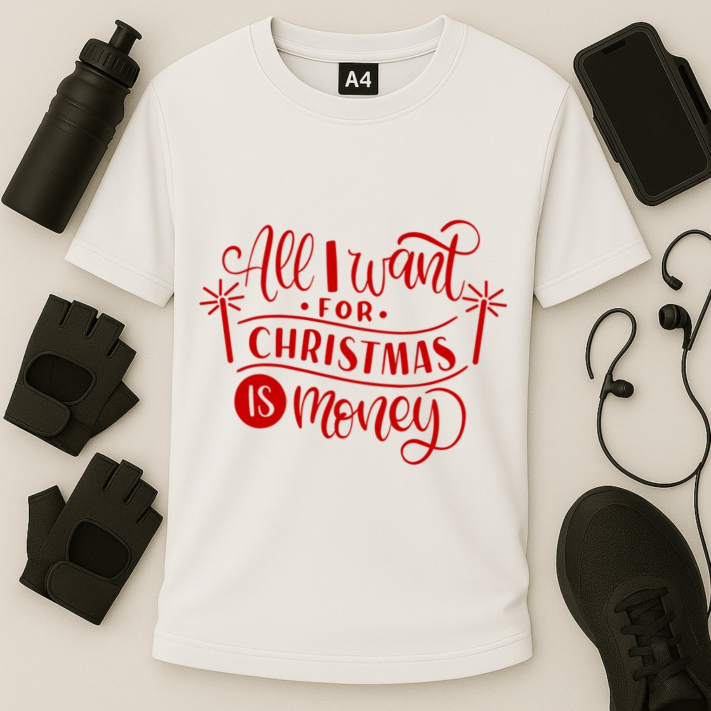 All I Want For Christmas Is Money Funny Performance Shirt