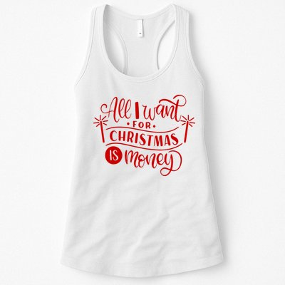 All I Want For Christmas Is Money Funny Womens Tank Top