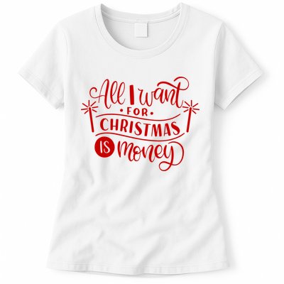 All I Want For Christmas Is Money Funny Womens T-Shirt