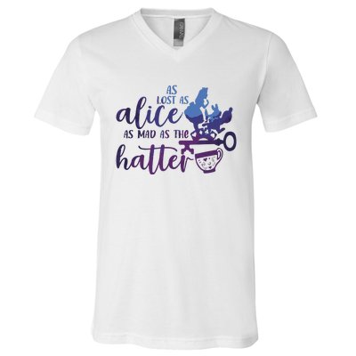 Alice In Wonderland Vintage 90s V-Neck T-Shirt