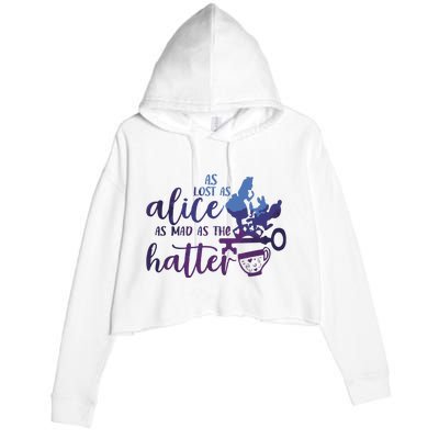 Alice In Wonderland Vintage 90s Crop Fleece Hoodie