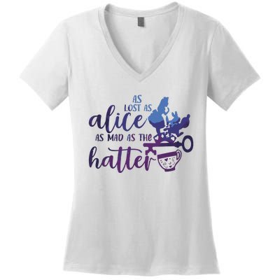 Alice In Wonderland Vintage 90s Women's V-Neck T-Shirt