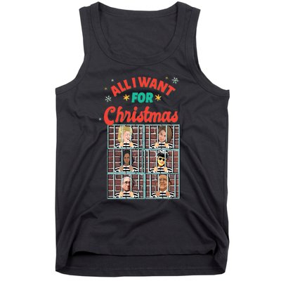 All I Want For Christmas Biden Trump Ugly Christmas Sweater Tank Top