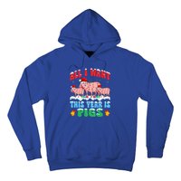 All I Want This Year Is Pig Wearing Christmas Hat Funny Gift Hoodie