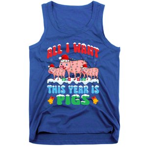 All I Want This Year Is Pig Wearing Christmas Hat Funny Gift Tank Top