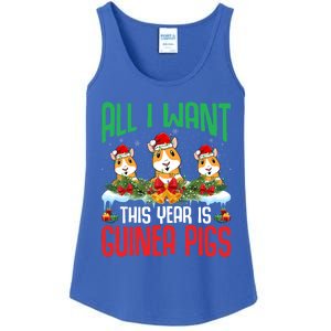 All I Want This Year Is Guinea Pigs Wearing Hat Christmas Cute Gift Ladies Essential Tank