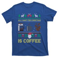 All I Want For Christmas Is Coffee Barista Ugly Sweater Cute Gift T-Shirt