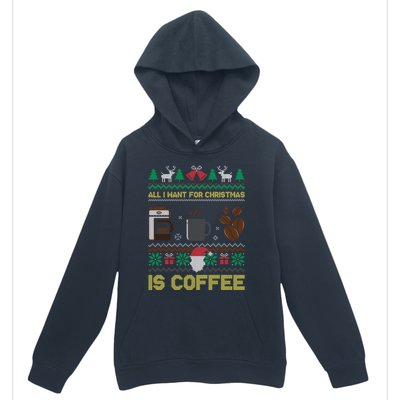 All I Want For Christmas Is Coffee Barista Ugly Sweater Cute Gift Urban Pullover Hoodie