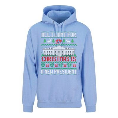 All I Want For Christmas Is A New President Ugly Sweater Unisex Surf Hoodie