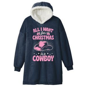 All I Want For Christmas Is A Cow Funny Cute Horse Funny Gift Hooded Wearable Blanket