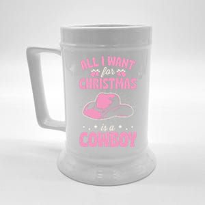 All I Want For Christmas Is A Cow Funny Cute Horse Funny Gift Beer Stein