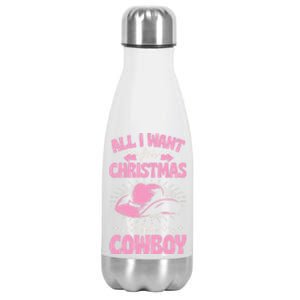 All I Want For Christmas Is A Cow Funny Cute Horse Funny Gift Stainless Steel Insulated Water Bottle