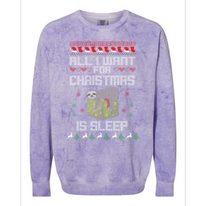 All I Want For Christmas Is Sleep Funny Xmas Pajama Costume Funny Gift Colorblast Crewneck Sweatshirt