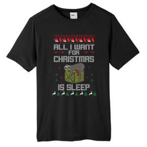 All I Want For Christmas Is Sleep Funny Xmas Pajama Costume Funny Gift Tall Fusion ChromaSoft Performance T-Shirt