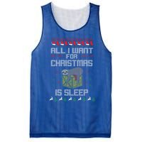 All I Want For Christmas Is Sleep Funny Xmas Pajama Costume Funny Gift Mesh Reversible Basketball Jersey Tank