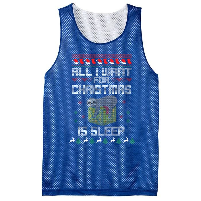 All I Want For Christmas Is Sleep Funny Xmas Pajama Costume Funny Gift Mesh Reversible Basketball Jersey Tank