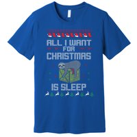 All I Want For Christmas Is Sleep Funny Xmas Pajama Costume Funny Gift Premium T-Shirt