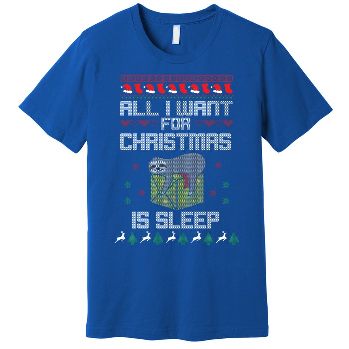 All I Want For Christmas Is Sleep Funny Xmas Pajama Costume Funny Gift Premium T-Shirt