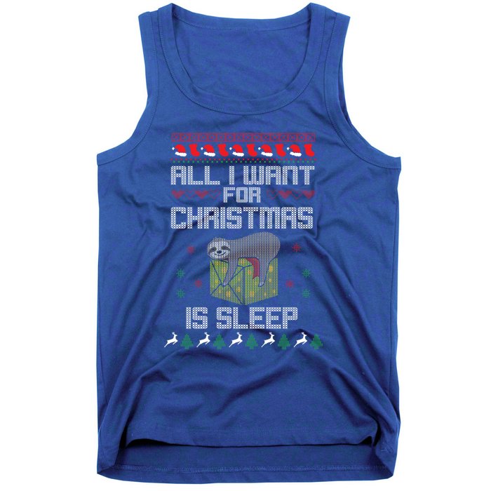 All I Want For Christmas Is Sleep Funny Xmas Pajama Costume Funny Gift Tank Top