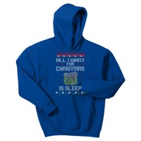 All I Want For Christmas Is Sleep Funny Xmas Pajama Costume Funny Gift Kids Hoodie