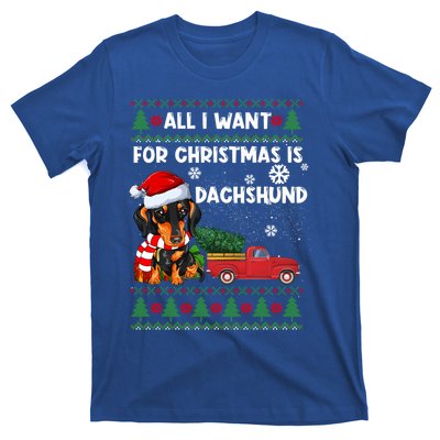 All I Want For Christmas Is Dachshund Ugly Christmas Sweater Gift T-Shirt