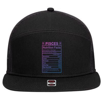 Appreciation Ideas With Pisces Nutrition Facts Gift 7 Panel Mesh Trucker Snapback Hat